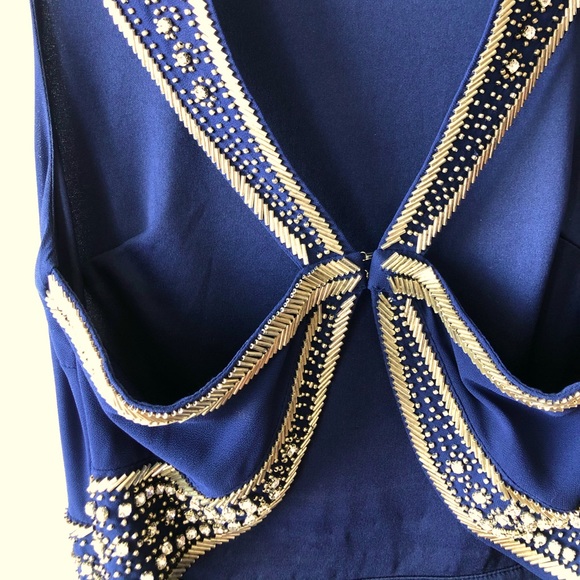 Luxurious beaded blue maxi-dress - Picture 6 of 10